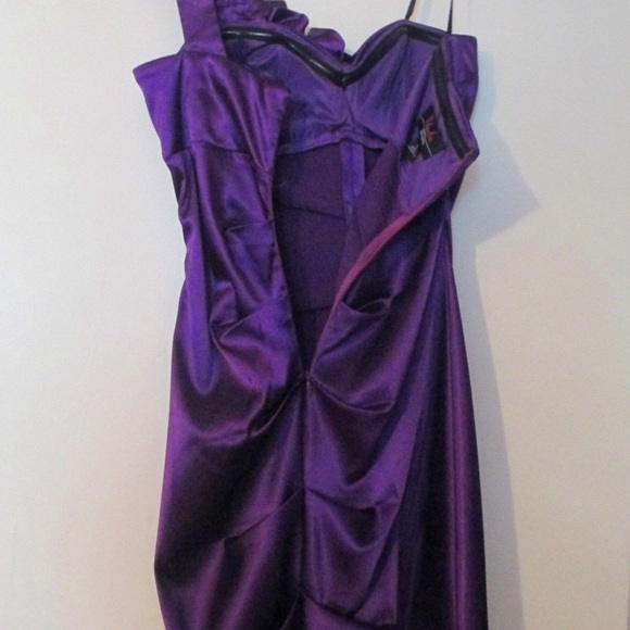 Stacy Sklar Purple Cocktail Ruched Dress SIZE 5 - Picture 2 of 6